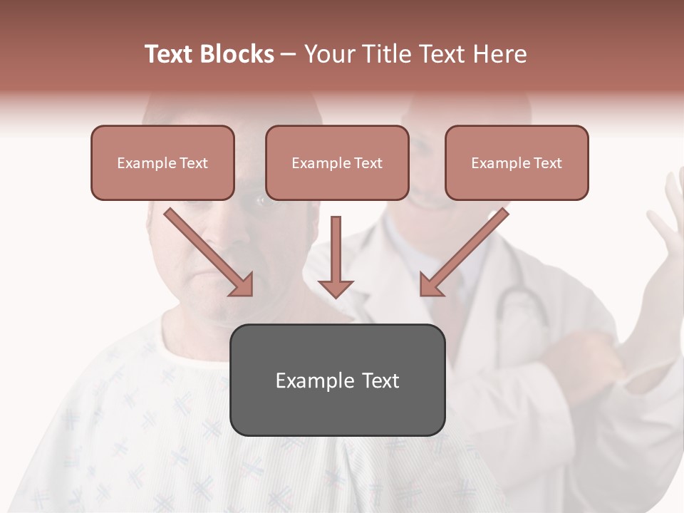 A Nervous Looking Patient About To Get His First Prostate Exam. The Doctor Is In The Background Putting On His Rubber Glove. Shallow Dof With Focus On The Patient's Face. PowerPoint Template