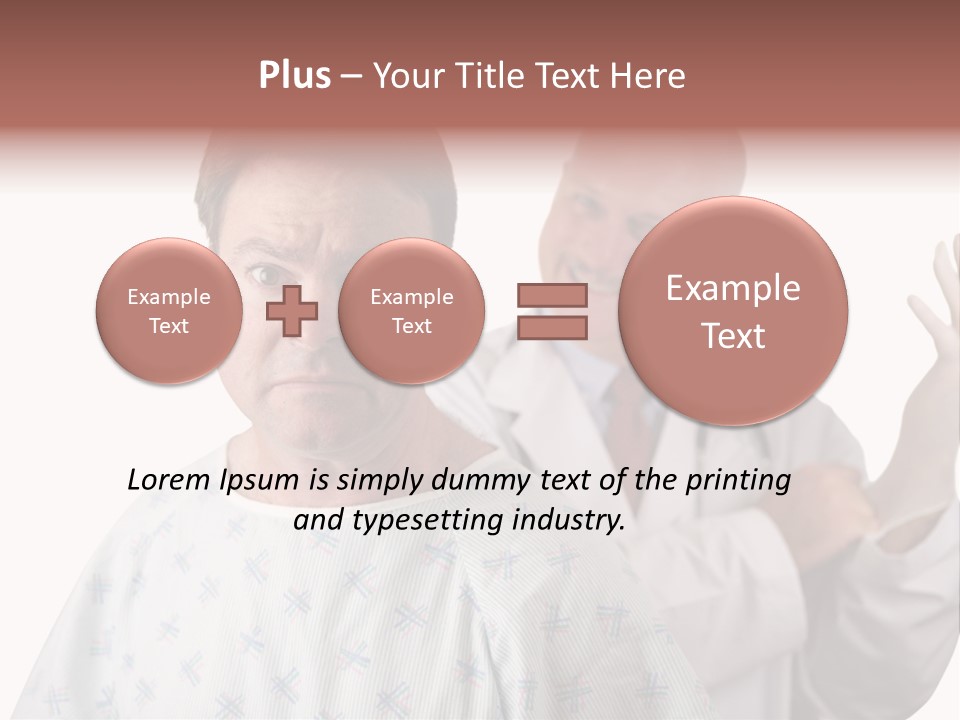 A Nervous Looking Patient About To Get His First Prostate Exam. The Doctor Is In The Background Putting On His Rubber Glove. Shallow Dof With Focus On The Patient's Face. PowerPoint Template