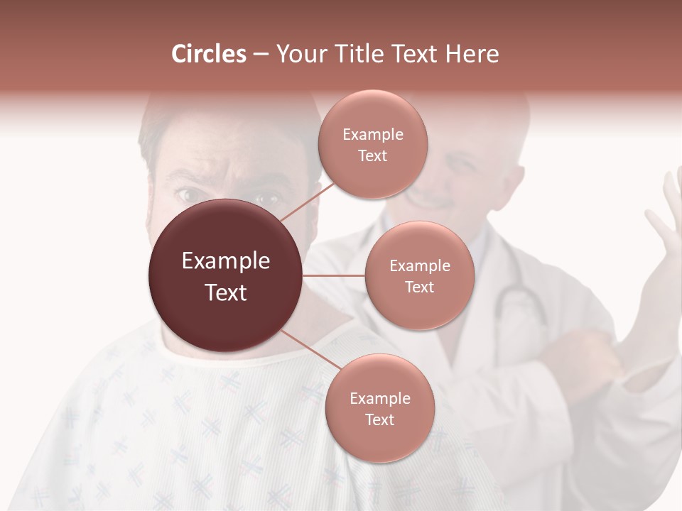 A Nervous Looking Patient About To Get His First Prostate Exam. The Doctor Is In The Background Putting On His Rubber Glove. Shallow Dof With Focus On The Patient's Face. PowerPoint Template