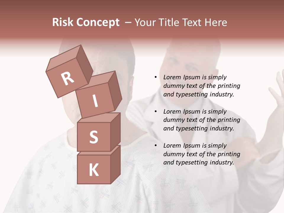 A Nervous Looking Patient About To Get His First Prostate Exam. The Doctor Is In The Background Putting On His Rubber Glove. Shallow Dof With Focus On The Patient's Face. PowerPoint Template