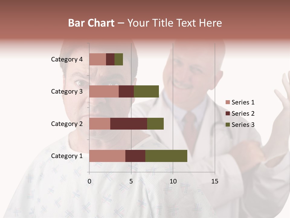 A Nervous Looking Patient About To Get His First Prostate Exam. The Doctor Is In The Background Putting On His Rubber Glove. Shallow Dof With Focus On The Patient's Face. PowerPoint Template