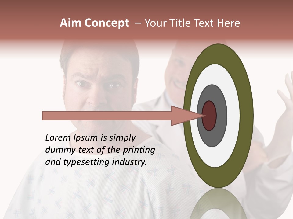 A Nervous Looking Patient About To Get His First Prostate Exam. The Doctor Is In The Background Putting On His Rubber Glove. Shallow Dof With Focus On The Patient's Face. PowerPoint Template