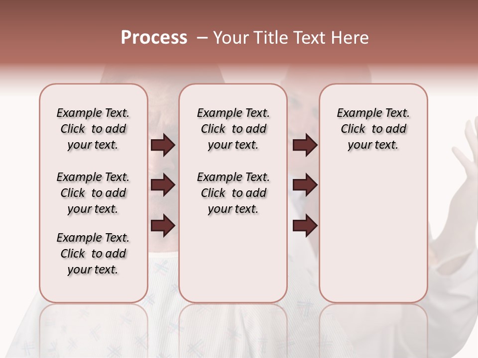 A Nervous Looking Patient About To Get His First Prostate Exam. The Doctor Is In The Background Putting On His Rubber Glove. Shallow Dof With Focus On The Patient's Face. PowerPoint Template