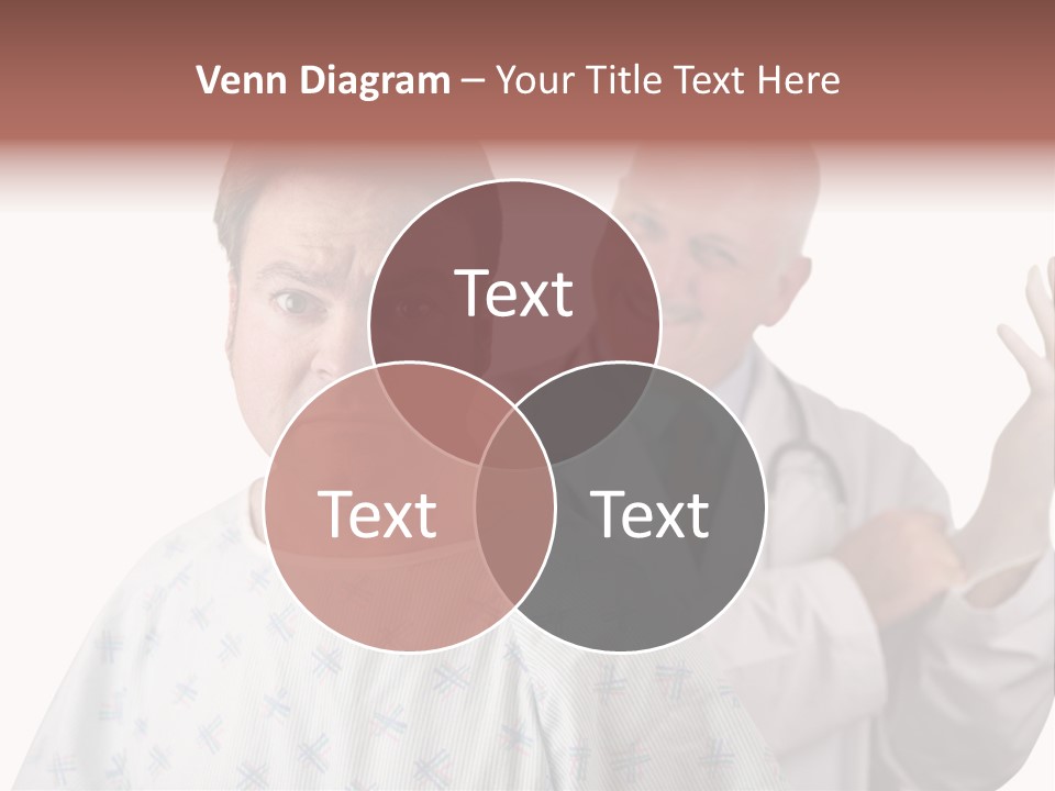 A Nervous Looking Patient About To Get His First Prostate Exam. The Doctor Is In The Background Putting On His Rubber Glove. Shallow Dof With Focus On The Patient's Face. PowerPoint Template