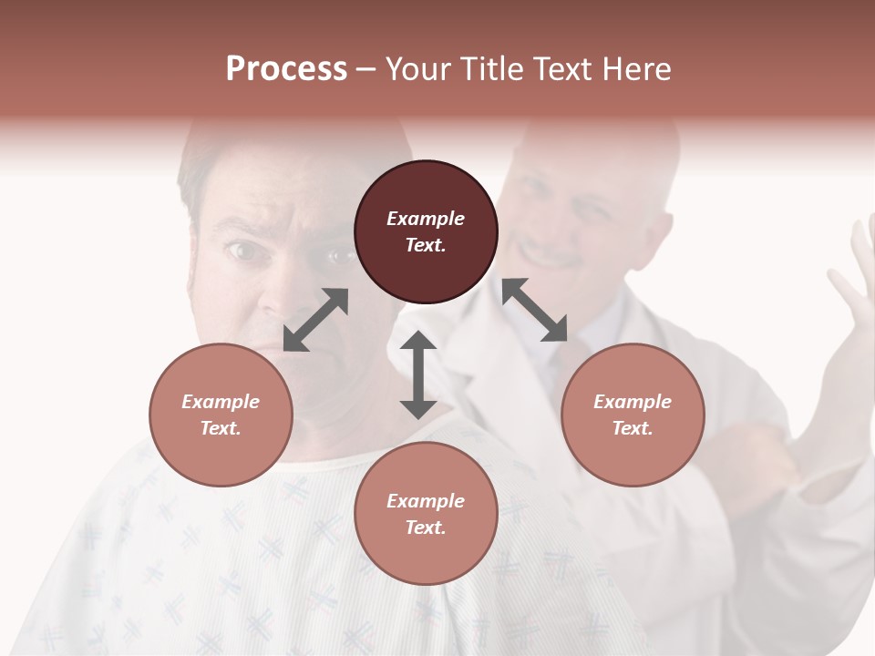 A Nervous Looking Patient About To Get His First Prostate Exam. The Doctor Is In The Background Putting On His Rubber Glove. Shallow Dof With Focus On The Patient's Face. PowerPoint Template