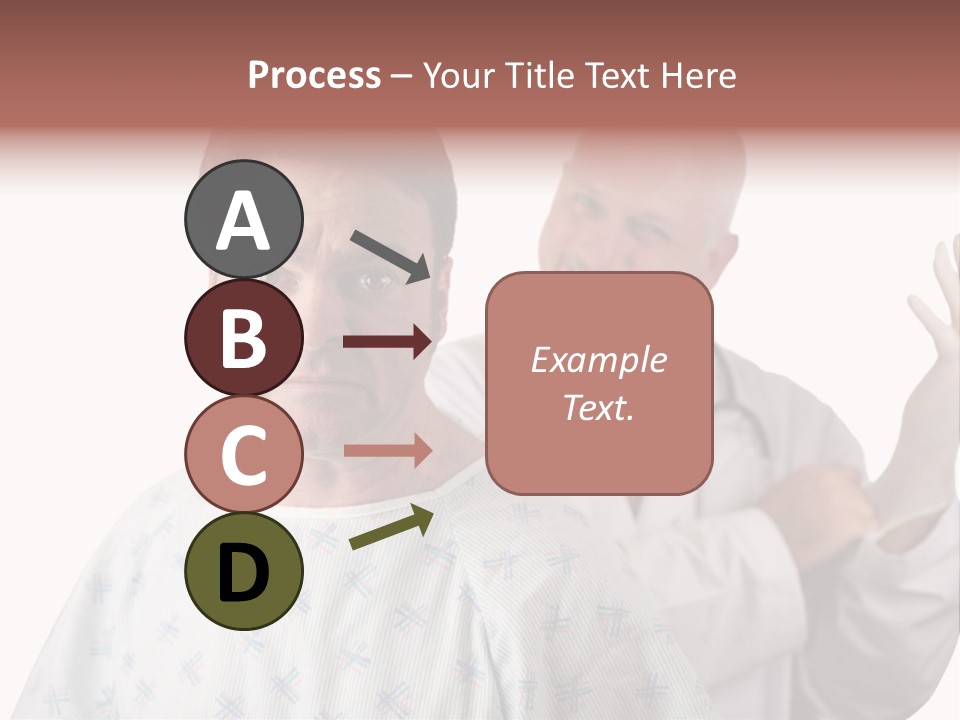 A Nervous Looking Patient About To Get His First Prostate Exam. The Doctor Is In The Background Putting On His Rubber Glove. Shallow Dof With Focus On The Patient's Face. PowerPoint Template