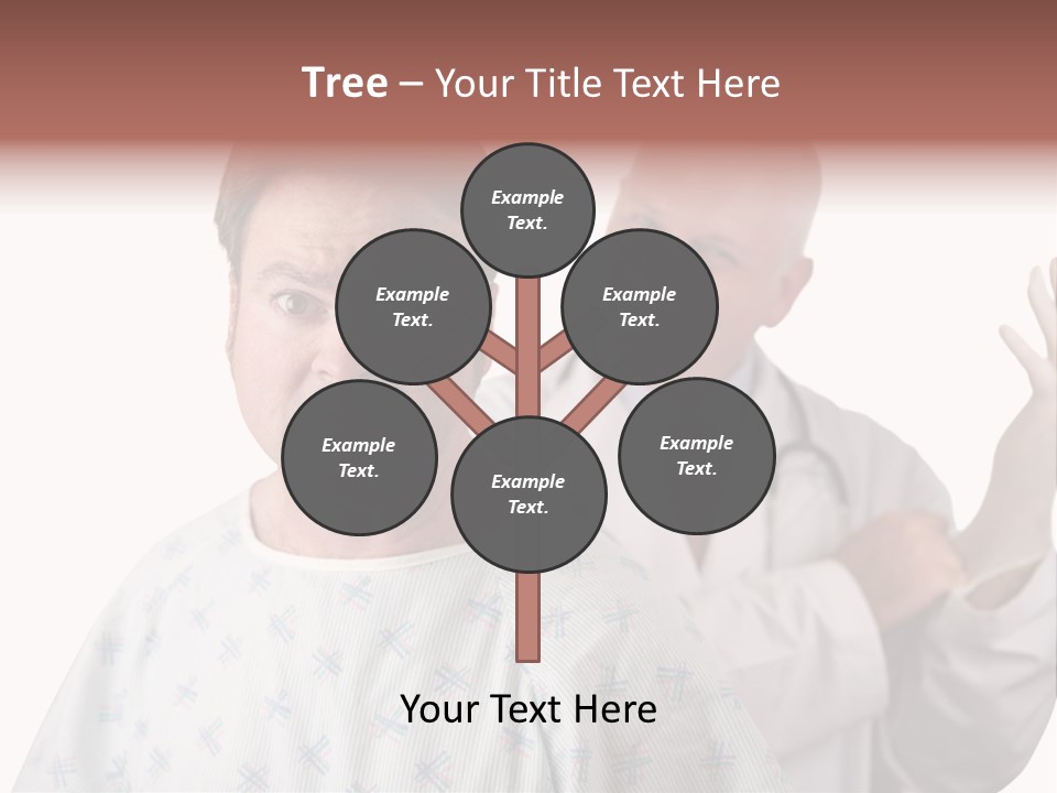 A Nervous Looking Patient About To Get His First Prostate Exam. The Doctor Is In The Background Putting On His Rubber Glove. Shallow Dof With Focus On The Patient's Face. PowerPoint Template