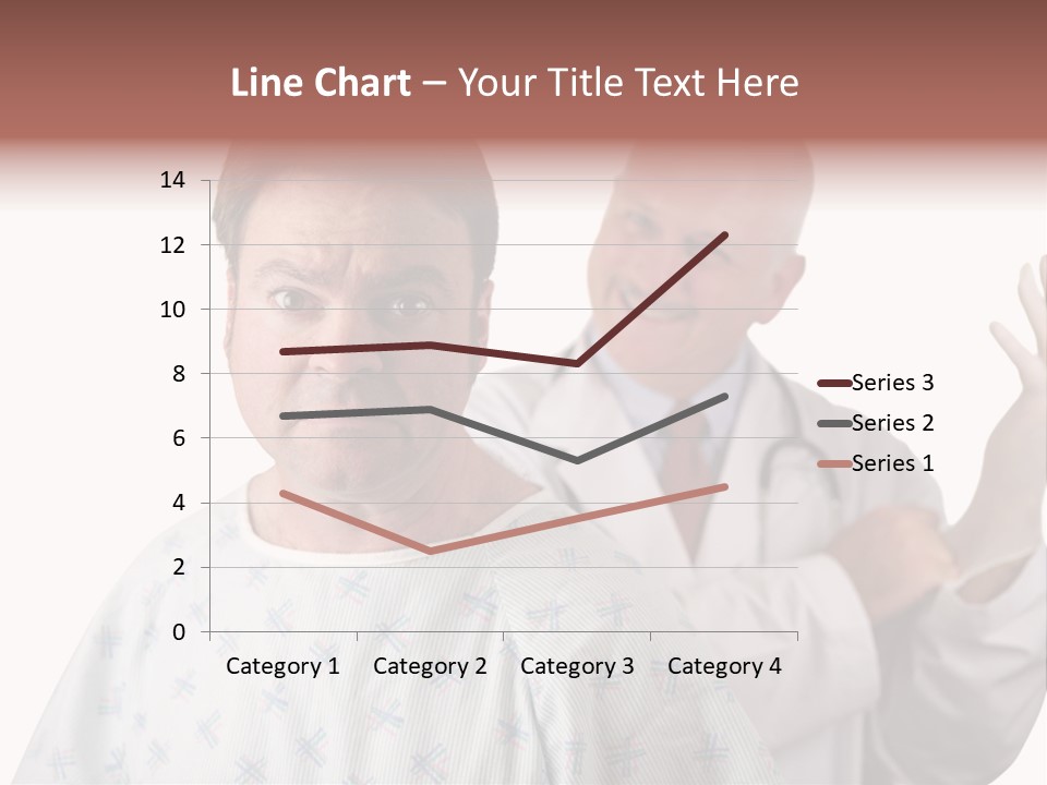 A Nervous Looking Patient About To Get His First Prostate Exam. The Doctor Is In The Background Putting On His Rubber Glove. Shallow Dof With Focus On The Patient's Face. PowerPoint Template