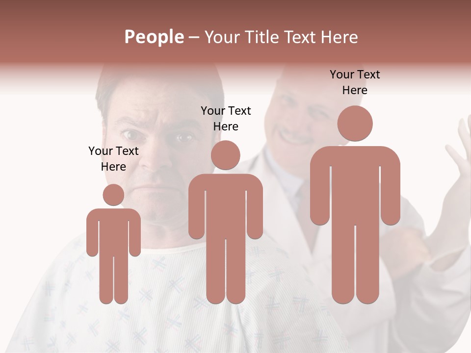 A Nervous Looking Patient About To Get His First Prostate Exam. The Doctor Is In The Background Putting On His Rubber Glove. Shallow Dof With Focus On The Patient's Face. PowerPoint Template