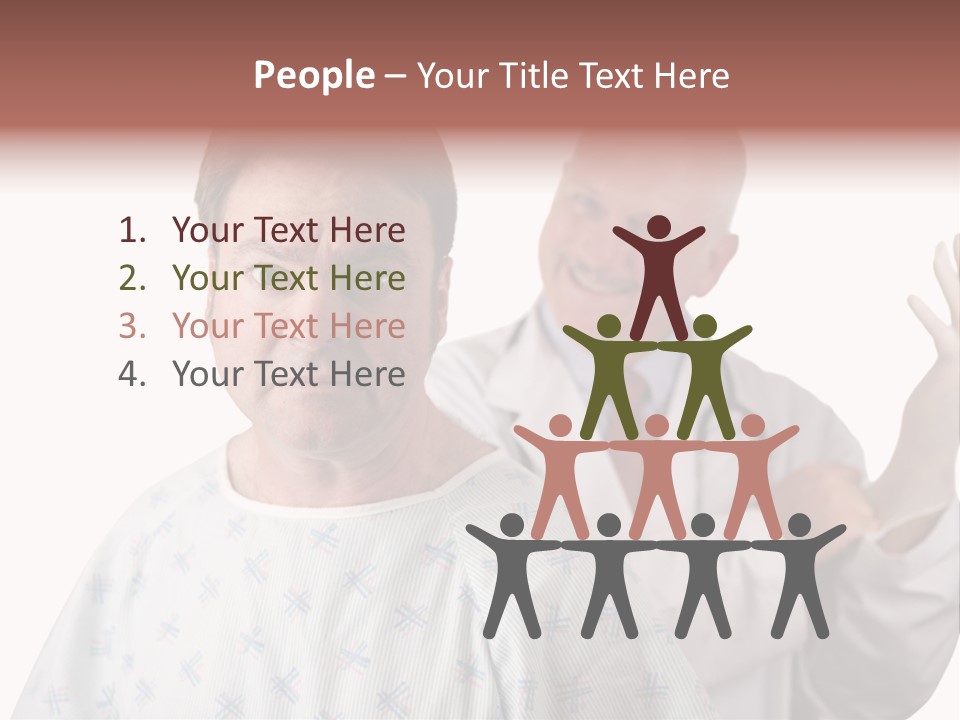 A Nervous Looking Patient About To Get His First Prostate Exam. The Doctor Is In The Background Putting On His Rubber Glove. Shallow Dof With Focus On The Patient's Face. PowerPoint Template