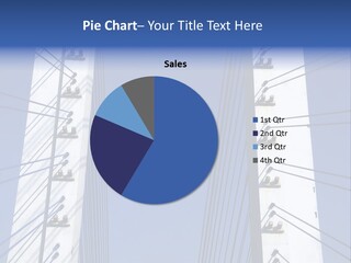 The Cable Stayed Bridge Supporting Columns And Suspension Cable Under The Blue Sky. PowerPoint Template