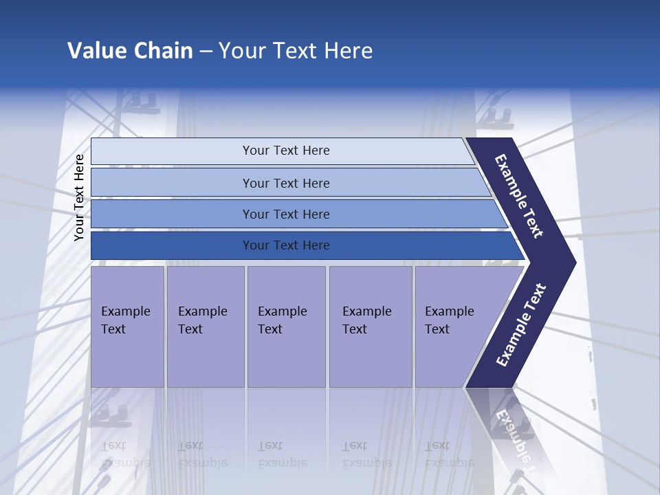The Cable Stayed Bridge Supporting Columns And Suspension Cable Under The Blue Sky. PowerPoint Template