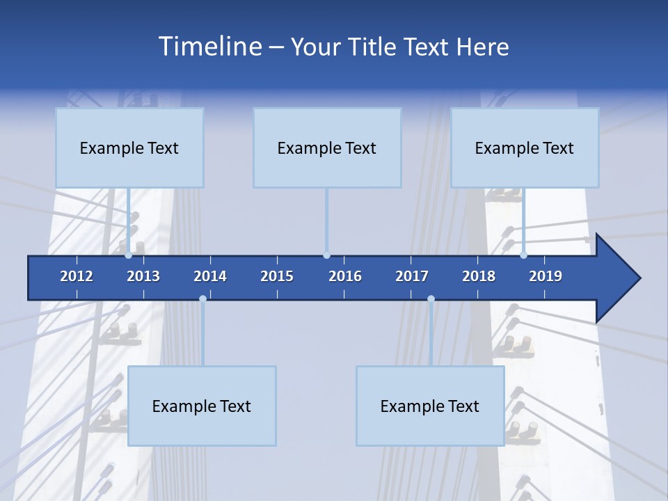 The Cable Stayed Bridge Supporting Columns And Suspension Cable Under The Blue Sky. PowerPoint Template