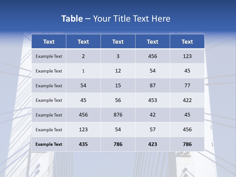 The Cable Stayed Bridge Supporting Columns And Suspension Cable Under The Blue Sky. PowerPoint Template