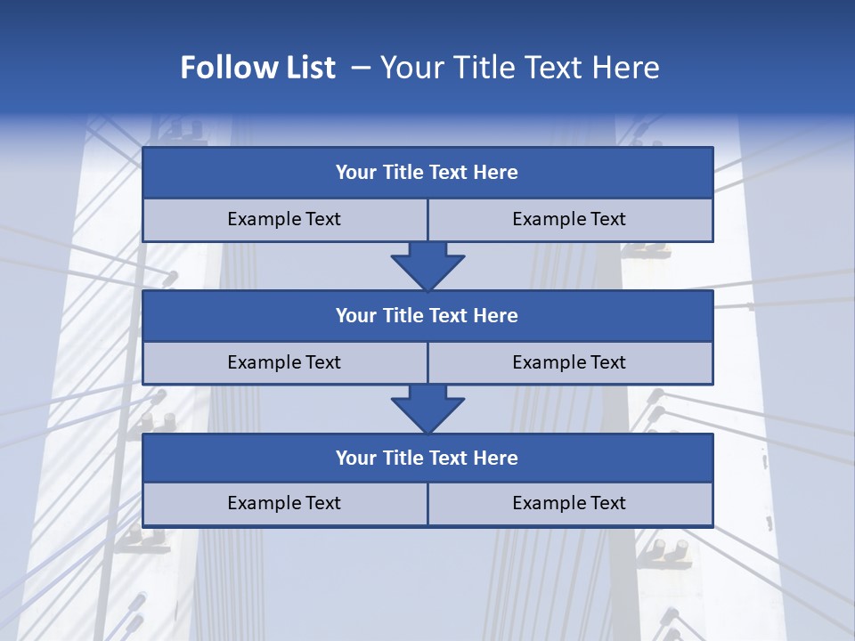 The Cable Stayed Bridge Supporting Columns And Suspension Cable Under The Blue Sky. PowerPoint Template
