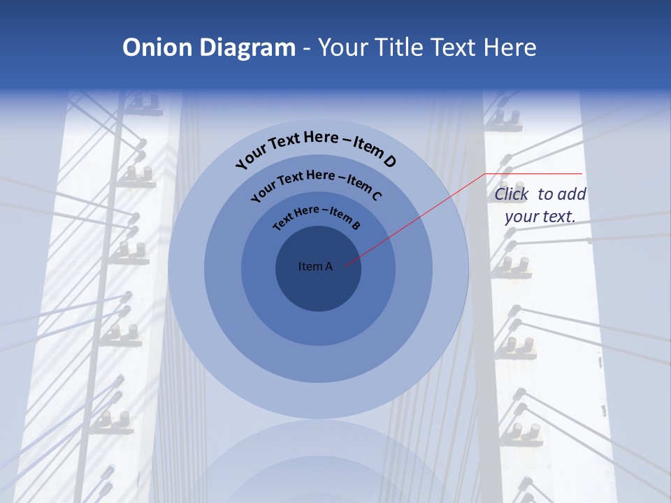 The Cable Stayed Bridge Supporting Columns And Suspension Cable Under The Blue Sky. PowerPoint Template