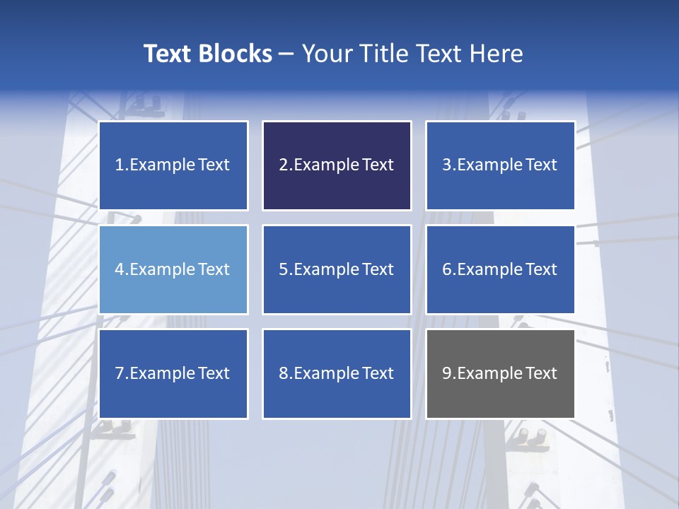 The Cable Stayed Bridge Supporting Columns And Suspension Cable Under The Blue Sky. PowerPoint Template