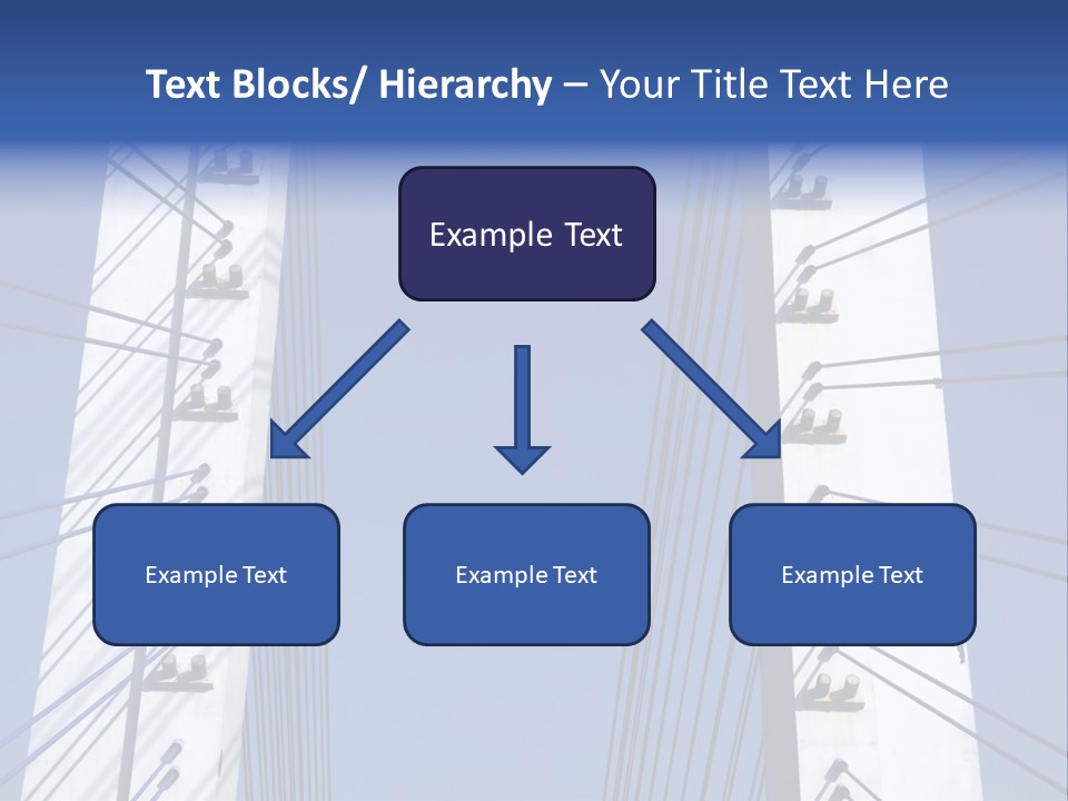 The Cable Stayed Bridge Supporting Columns And Suspension Cable Under The Blue Sky. PowerPoint Template