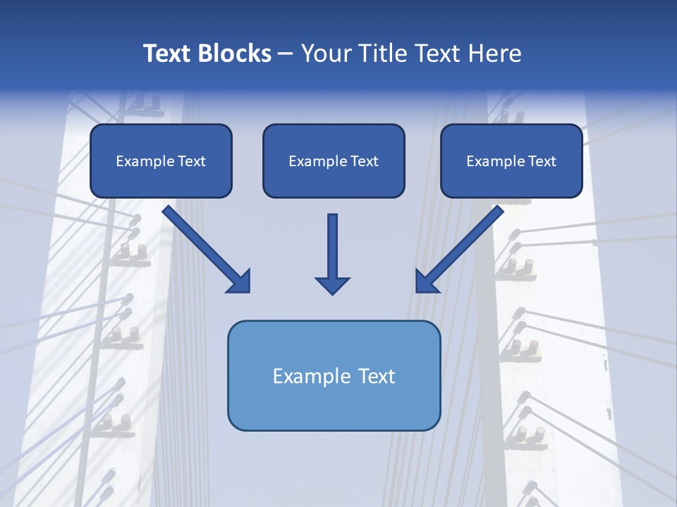 The Cable Stayed Bridge Supporting Columns And Suspension Cable Under The Blue Sky. PowerPoint Template