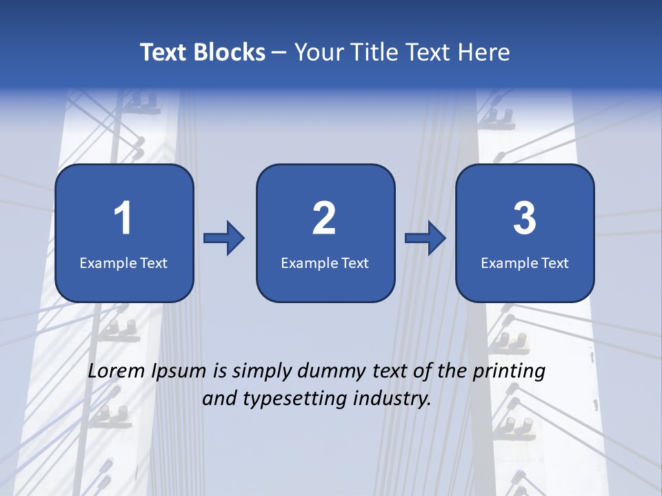 The Cable Stayed Bridge Supporting Columns And Suspension Cable Under The Blue Sky. PowerPoint Template
