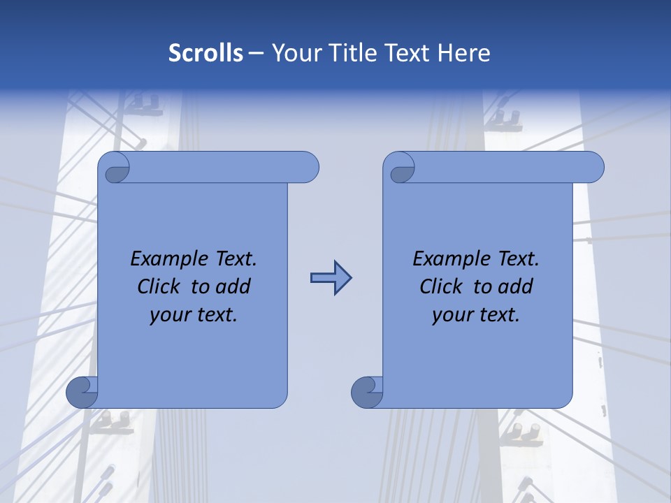 The Cable Stayed Bridge Supporting Columns And Suspension Cable Under The Blue Sky. PowerPoint Template