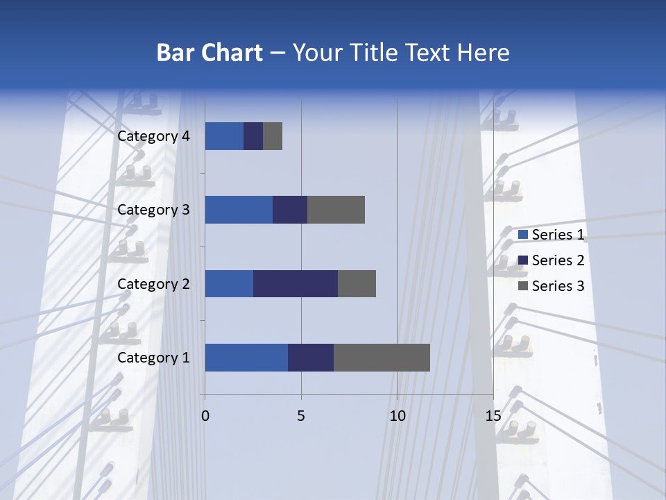 The Cable Stayed Bridge Supporting Columns And Suspension Cable Under The Blue Sky. PowerPoint Template
