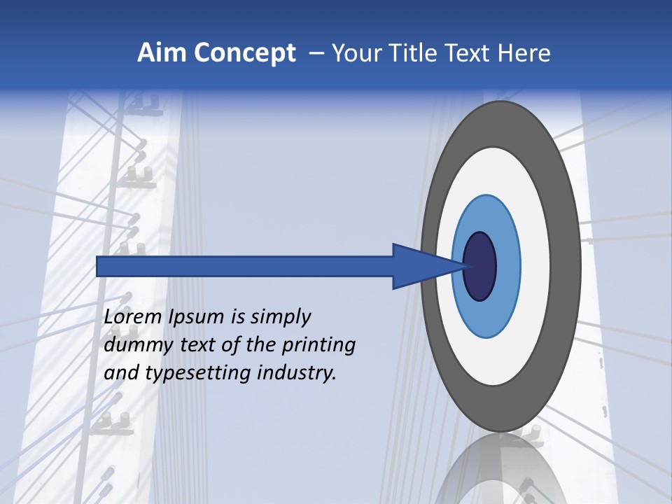 The Cable Stayed Bridge Supporting Columns And Suspension Cable Under The Blue Sky. PowerPoint Template