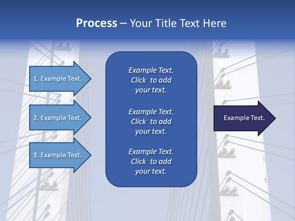 The Cable Stayed Bridge Supporting Columns And Suspension Cable Under The Blue Sky. PowerPoint Template