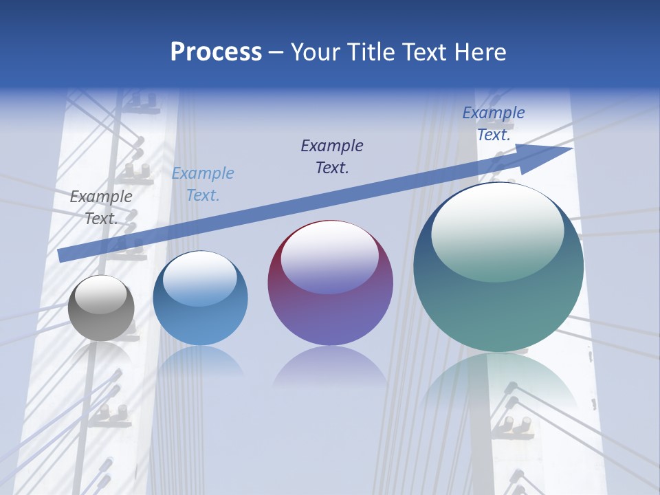 The Cable Stayed Bridge Supporting Columns And Suspension Cable Under The Blue Sky. PowerPoint Template