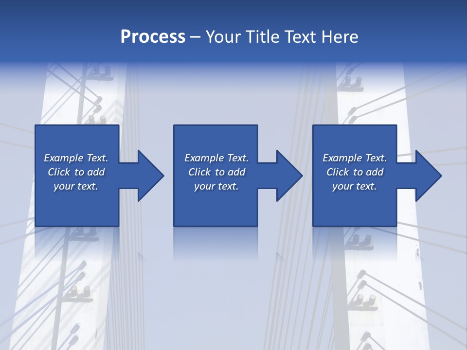 The Cable Stayed Bridge Supporting Columns And Suspension Cable Under The Blue Sky. PowerPoint Template