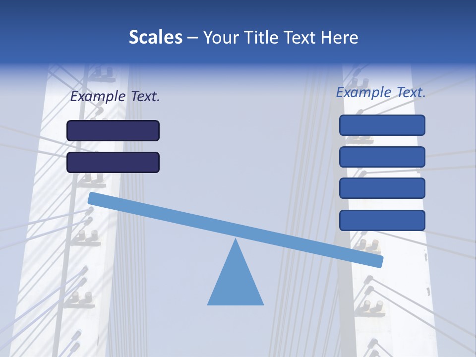 The Cable Stayed Bridge Supporting Columns And Suspension Cable Under The Blue Sky. PowerPoint Template