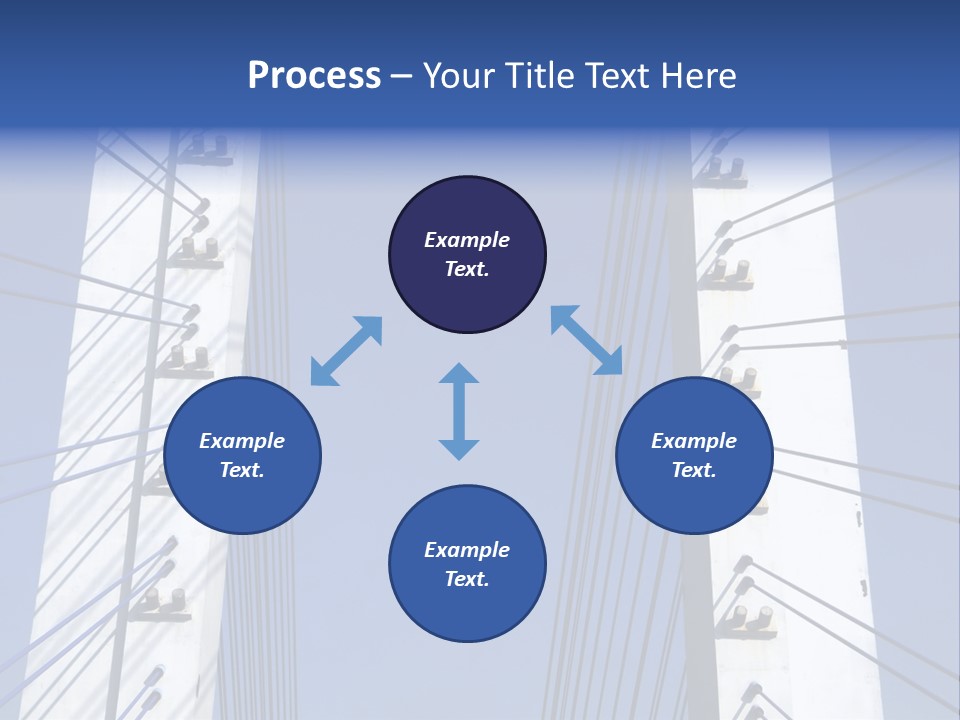 The Cable Stayed Bridge Supporting Columns And Suspension Cable Under The Blue Sky. PowerPoint Template