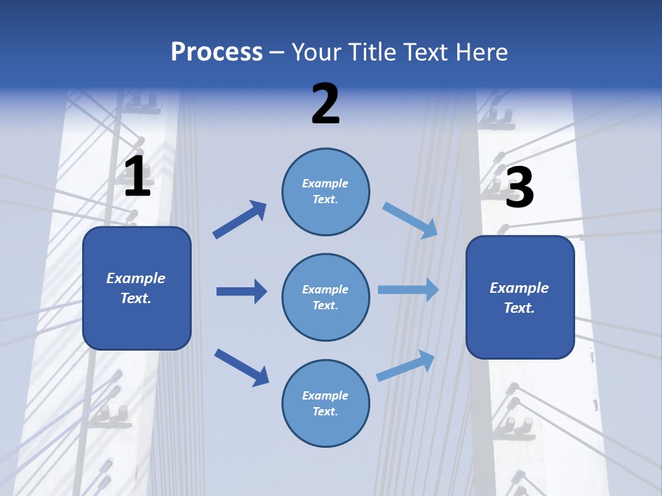 The Cable Stayed Bridge Supporting Columns And Suspension Cable Under The Blue Sky. PowerPoint Template