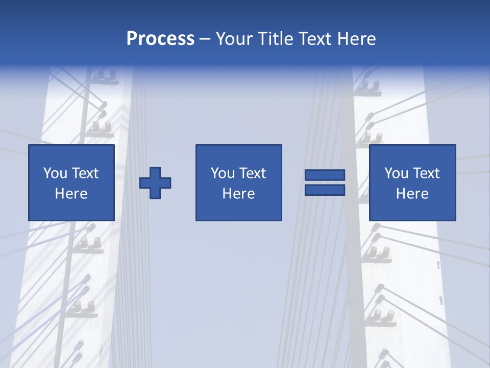 The Cable Stayed Bridge Supporting Columns And Suspension Cable Under The Blue Sky. PowerPoint Template