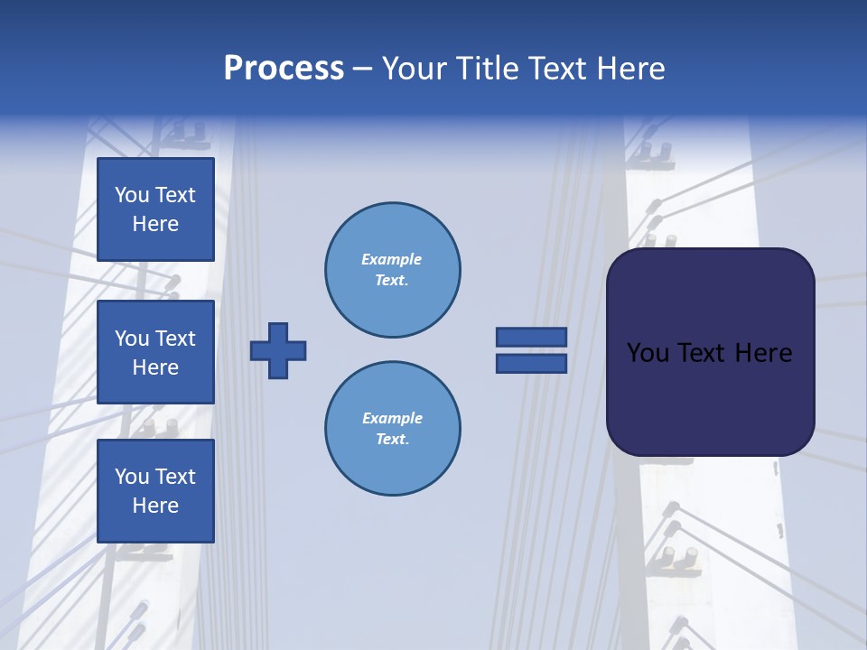 The Cable Stayed Bridge Supporting Columns And Suspension Cable Under The Blue Sky. PowerPoint Template