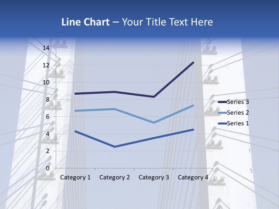 The Cable Stayed Bridge Supporting Columns And Suspension Cable Under The Blue Sky. PowerPoint Template