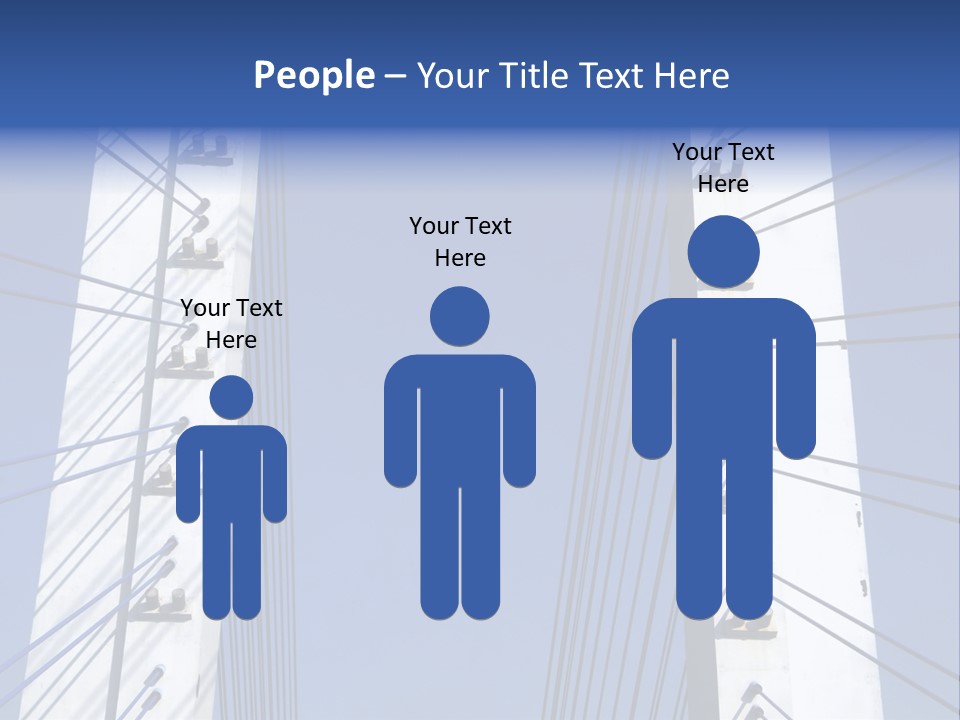 The Cable Stayed Bridge Supporting Columns And Suspension Cable Under The Blue Sky. PowerPoint Template