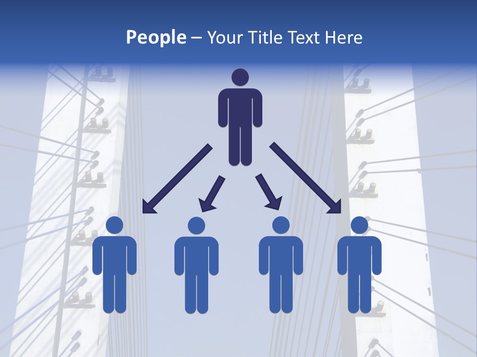 The Cable Stayed Bridge Supporting Columns And Suspension Cable Under The Blue Sky. PowerPoint Template