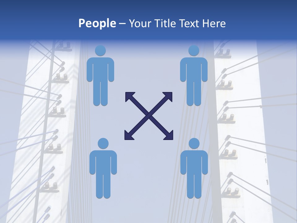The Cable Stayed Bridge Supporting Columns And Suspension Cable Under The Blue Sky. PowerPoint Template
