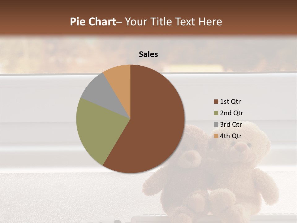 Two Teddy Bears On Top Of A Radiator In Front Of A Window. PowerPoint Template
