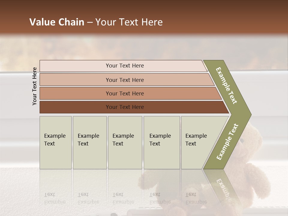 Two Teddy Bears On Top Of A Radiator In Front Of A Window. PowerPoint Template