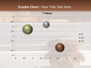 Two Teddy Bears On Top Of A Radiator In Front Of A Window. PowerPoint Template