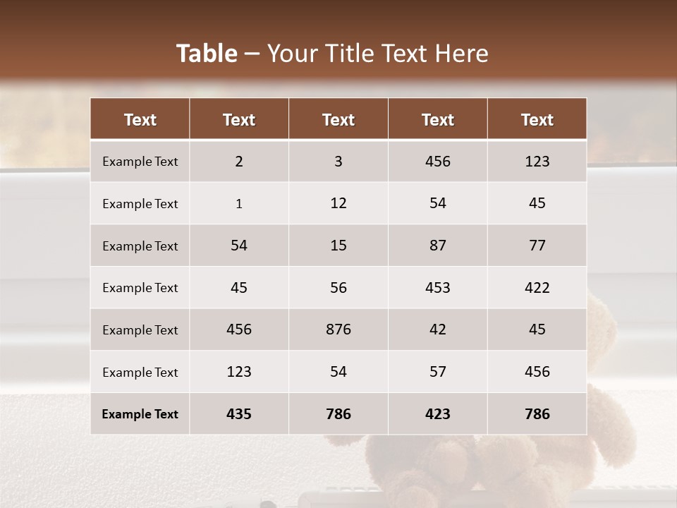 Two Teddy Bears On Top Of A Radiator In Front Of A Window. PowerPoint Template