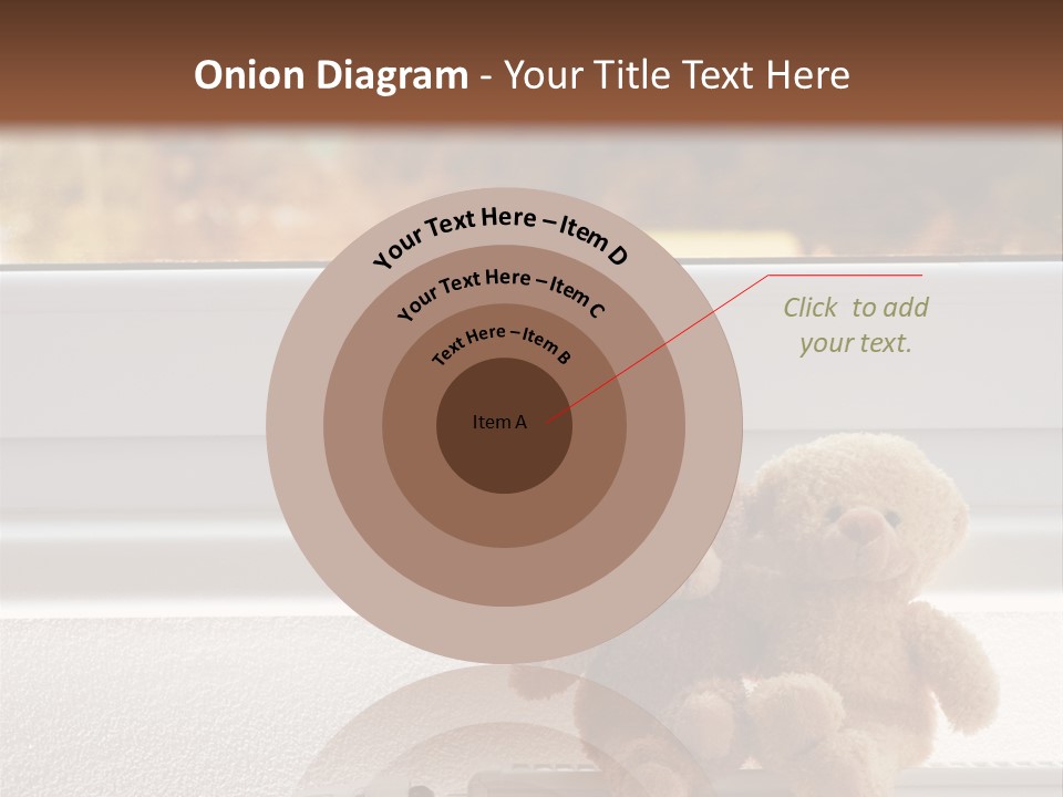 Two Teddy Bears On Top Of A Radiator In Front Of A Window. PowerPoint Template
