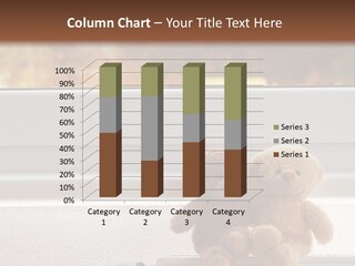 Two Teddy Bears On Top Of A Radiator In Front Of A Window. PowerPoint Template