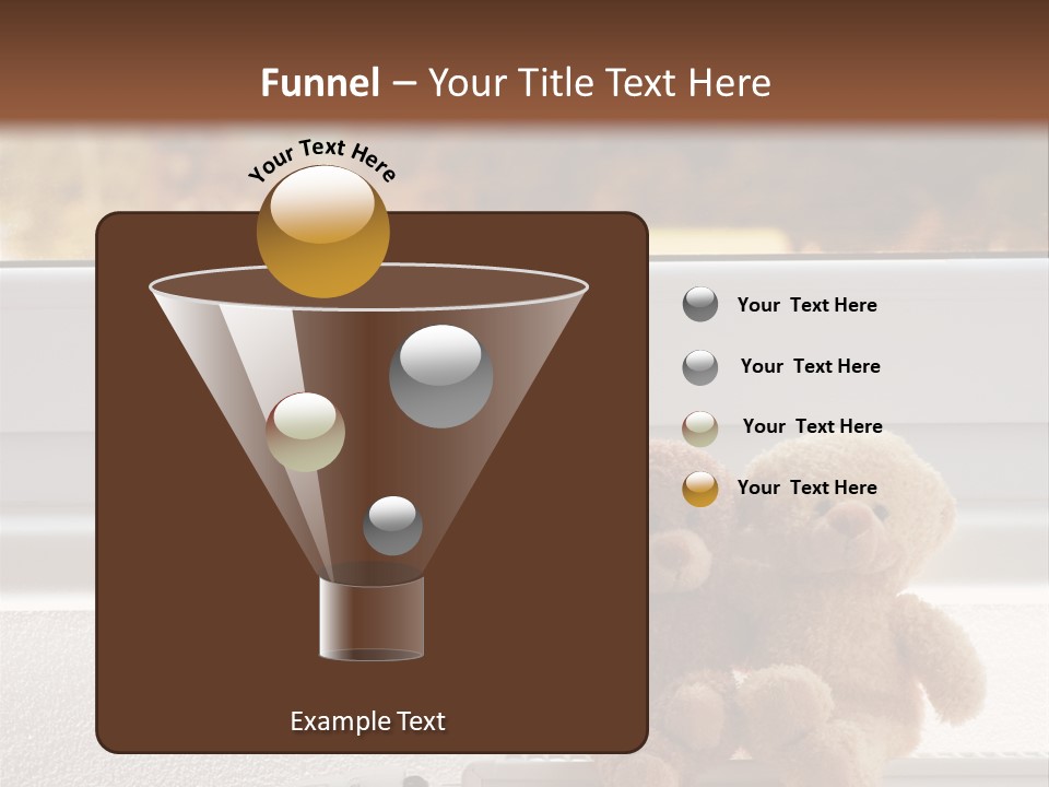 Two Teddy Bears On Top Of A Radiator In Front Of A Window. PowerPoint Template
