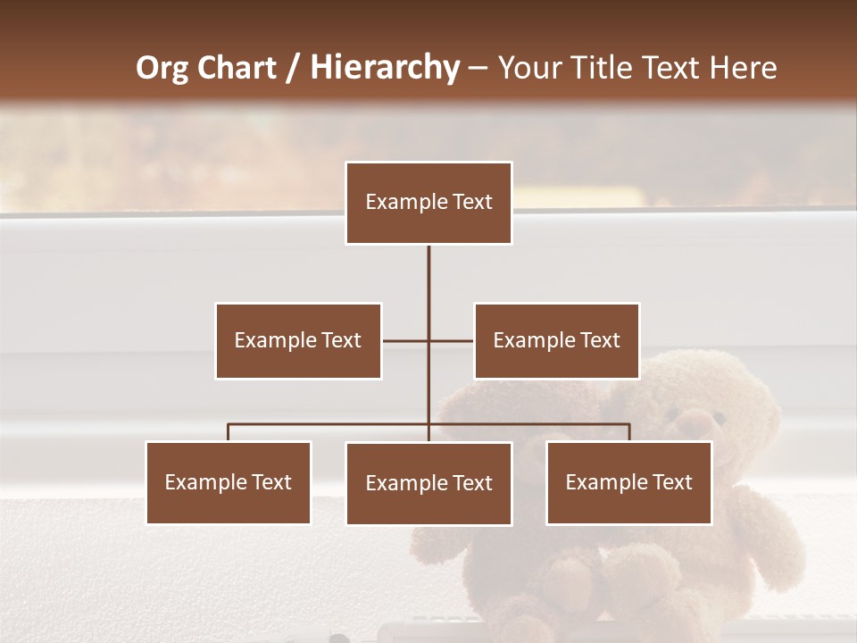 Two Teddy Bears On Top Of A Radiator In Front Of A Window. PowerPoint Template