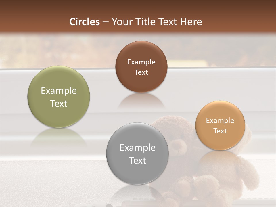 Two Teddy Bears On Top Of A Radiator In Front Of A Window. PowerPoint Template
