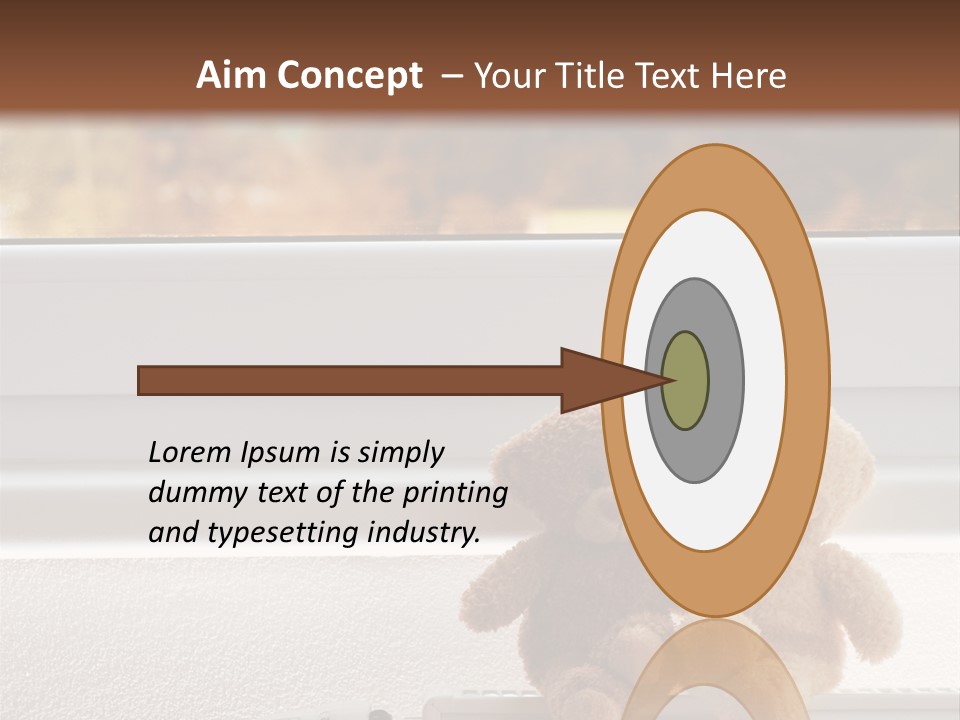 Two Teddy Bears On Top Of A Radiator In Front Of A Window. PowerPoint Template