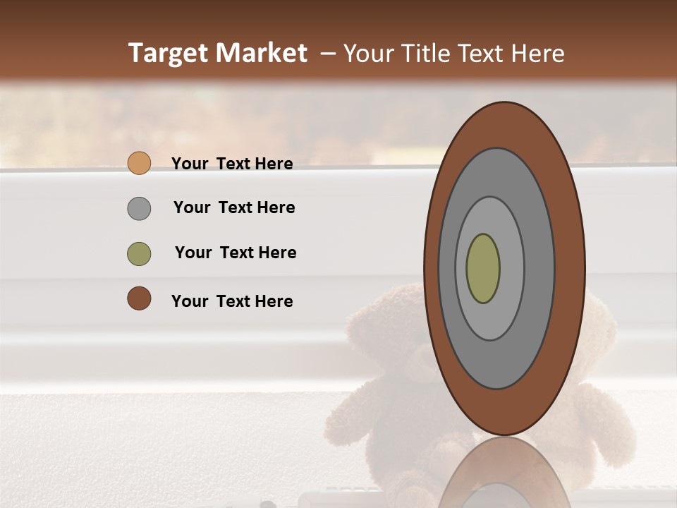 Two Teddy Bears On Top Of A Radiator In Front Of A Window. PowerPoint Template